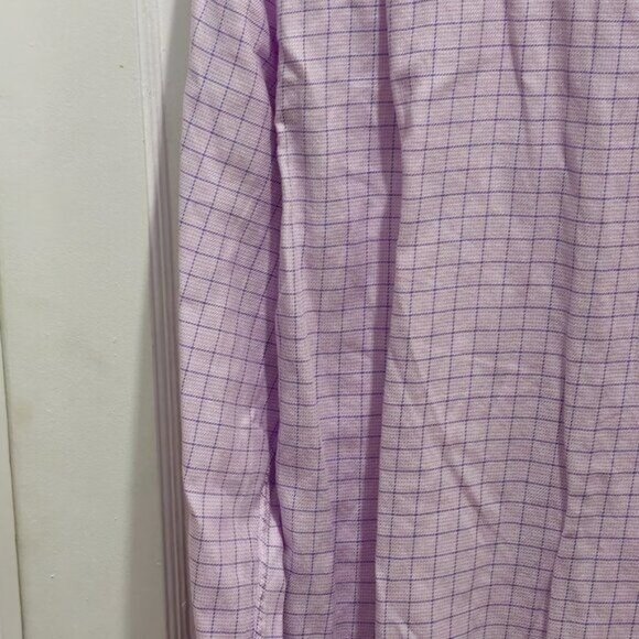 Tattersall London Long Sleeve Dress Button Shirt - 15.5 34/35 Pink with Purple - Picture 10 of 12